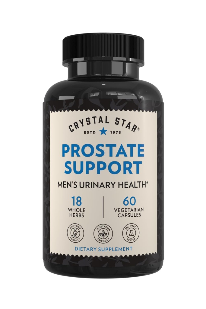 Crystal Star Prostate støtte så Palmetto kosttilskudd for menn (60 kapsler) – Blader & Urine Health – Ginger & Pygeum - Ikke-GMO