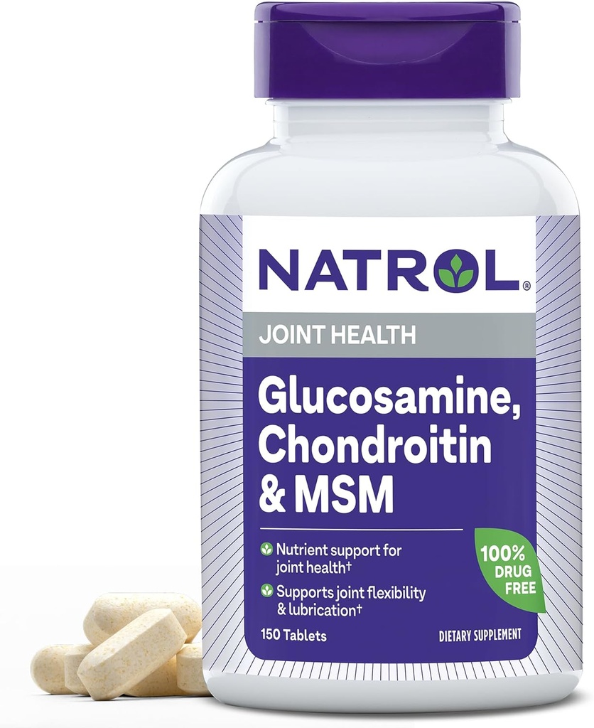 Narol glukosamin, Chondroitin og MSM, kosttilskudd, felles helse supplement for voksne, 150 tabletter, opp til en 50 dagers forsyning
