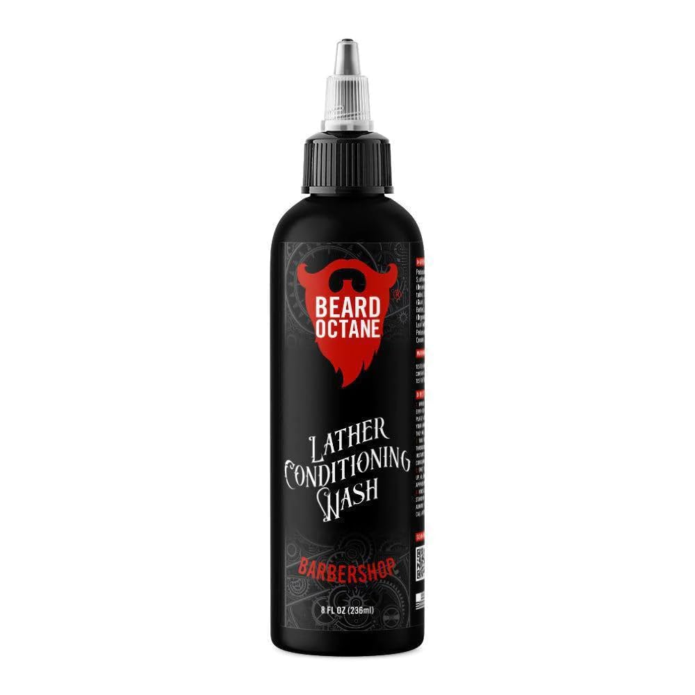 Skjegg Oktane: Barbershop Skjeggvask - 8oz Skjegg Shampoo - Cleans & Moisturizes Skjegg m/Shea Butter - Mykere Skjegg - laget i USA