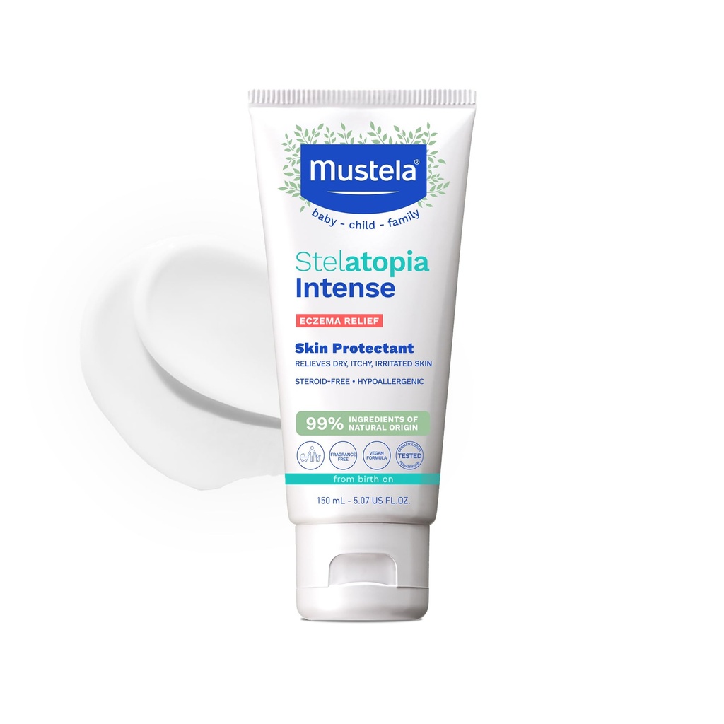 Mustela Eczema Relief Cream Stelatopia Intense - Fragrance-fri moisturizing Body Lotion med kolloidal havregryn - For tørr, kløende, irritert hud og flash-ups - Baby, barn og voksen - 5,07 fl oz.