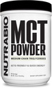 NutraBio MCT pulver, middels kjede triglycerider, lean vekt gevinst, keto vennlig, 1 lb. pulver - 50 serveringer