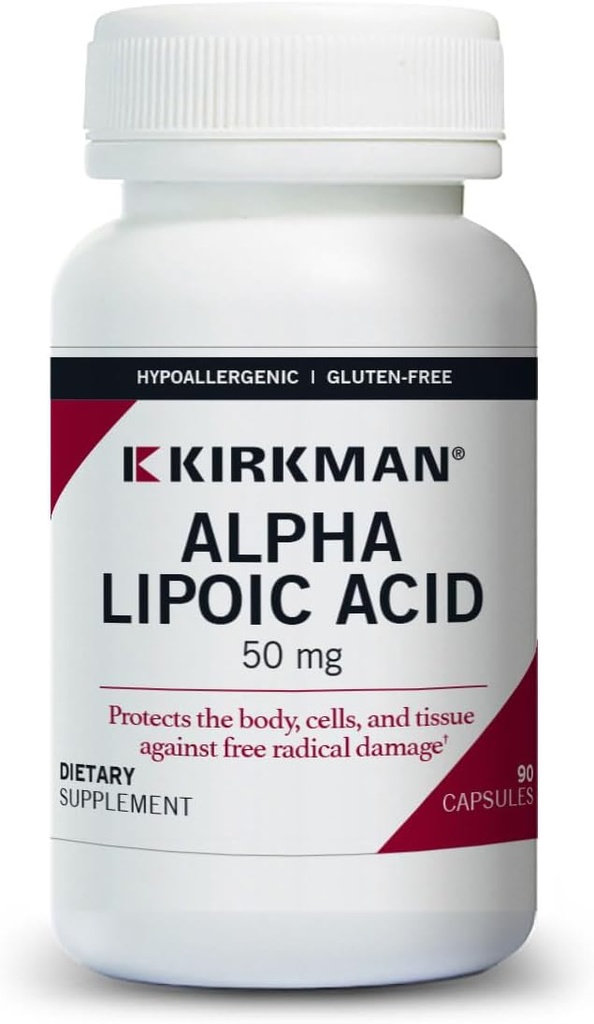 Kirkman - Alpha Lipoic Acid 50 mg - 90 kapsler - Potent antioksidant - beskytter mot skadelige radikaler - Hypoallergenic