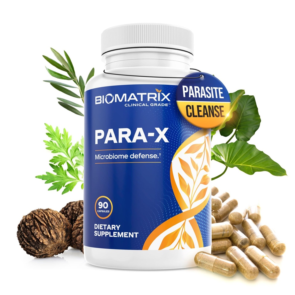 Biomatrix para-X Digestiv rensetilskudd, Herbal formel - Wormwood, Berberine, Black Walnut, Artemisin, Olive Leaf, for mennesker ® 90 Veggie Caps