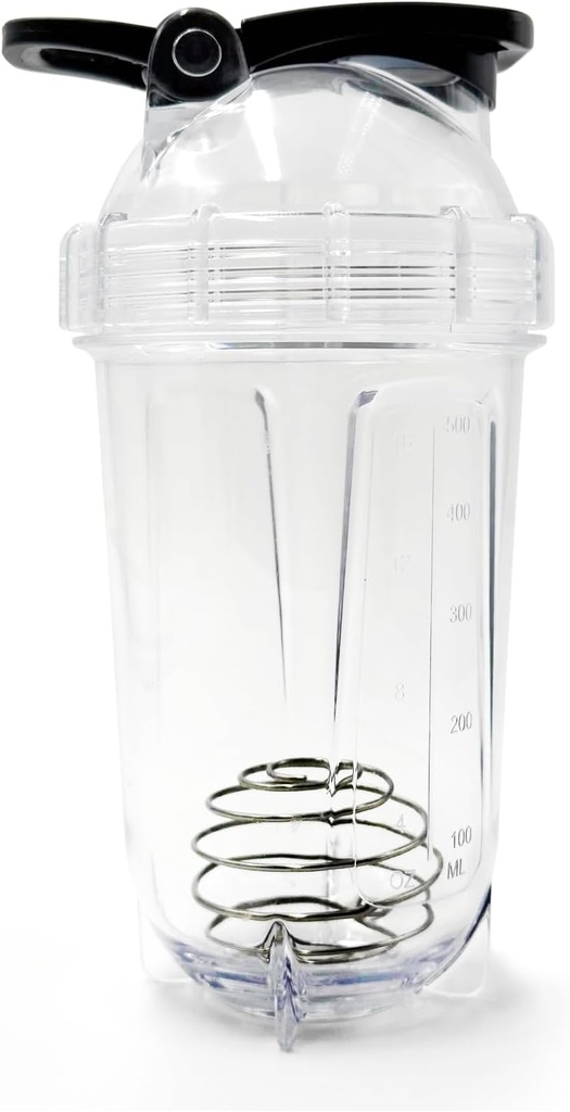 Blender Shakerflaske, 500ml/16oz, Oppvaskmaskin Safe, Shatterproof, Bærbar pre trening Whey Protein Drink Cup, Blander Cocktails Shakes, gaver til menn kvinner, hvit elefant gaver til voksne