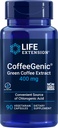 Life Extension CoffeeGenic® Grønn Kaffe Ekstrakt, 400 mg, standardisert for 50% klorogensyre, Etter-Meal Metabolisme Støtte, Glutenfri, Ikke-GMO, Vegetarisk, 90 Kapsler