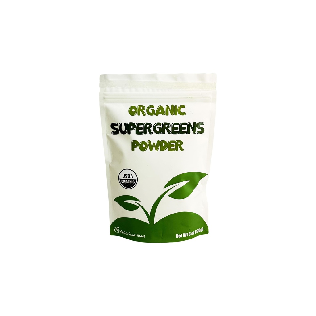 Cherie Sweet Heart Supergreens pulver - Grønn Superfood - Organic Greens pulver Super Greens - Smoothie pulver - Superfood pulver - pulverisert grønn - 6 oz Super Greens pulver - 34 Serveringer