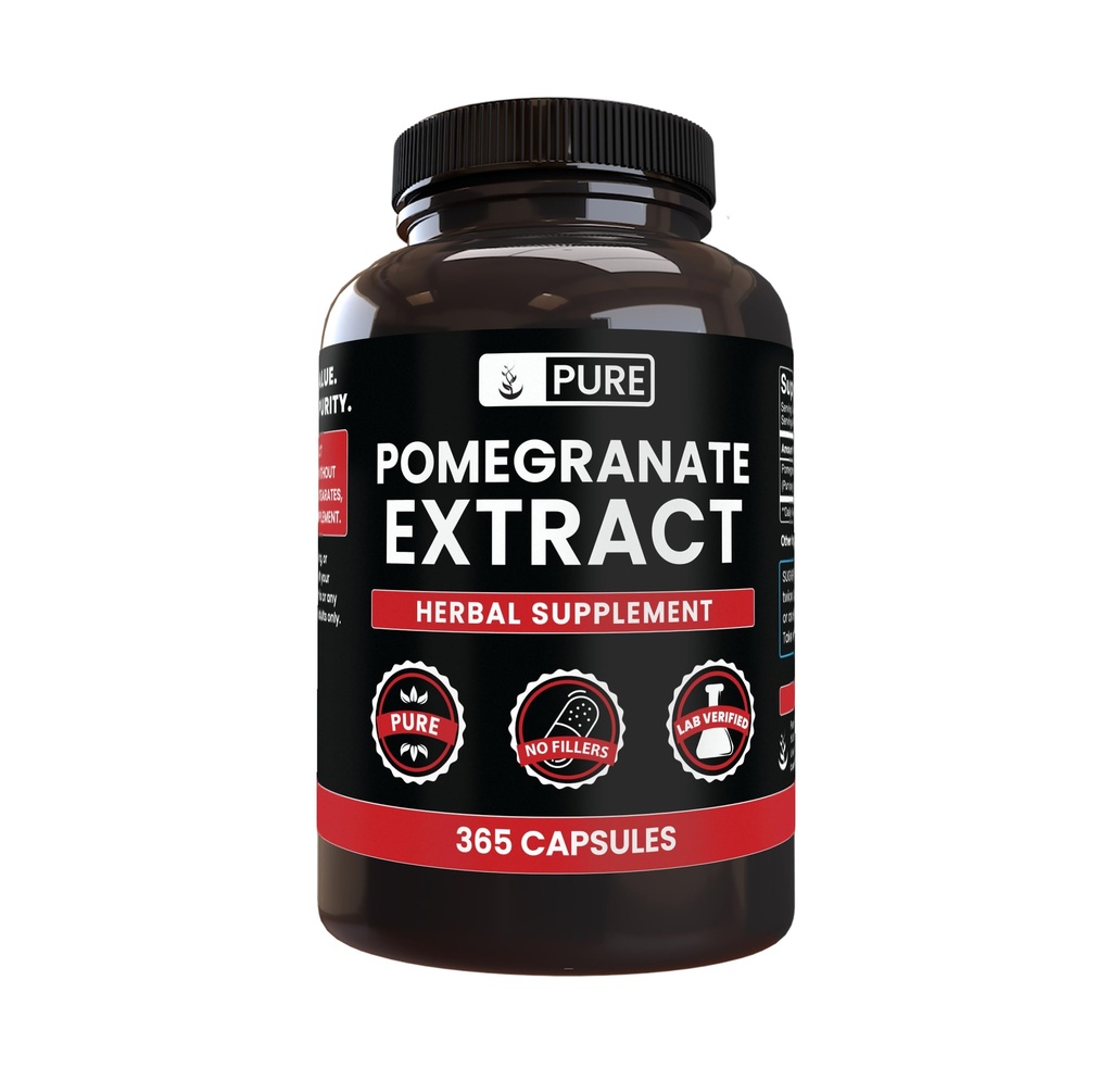 Rene originale ingredienser Pomegranat Extract (365 kapsler) Ingen magnesium eller ris fyllstoffer, alltid ren, Lab verifisert