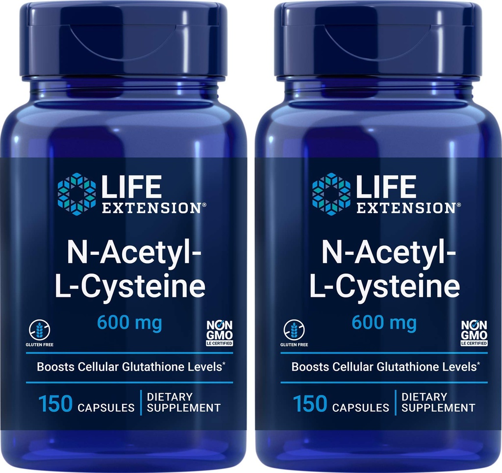 Livsforlengelse N-acetyl-L-cystein (NAC) 600 mg, 150 kapsler (pakke på 2)