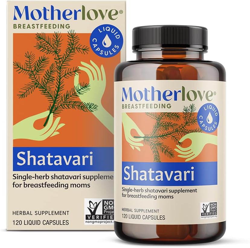Motherlove Shatavari (120 flytende caps) Lacation Supplement for å støtte brystmelkforsyning under menstruasjon—Non-GMO, organiske urter, Vegan, Kosher