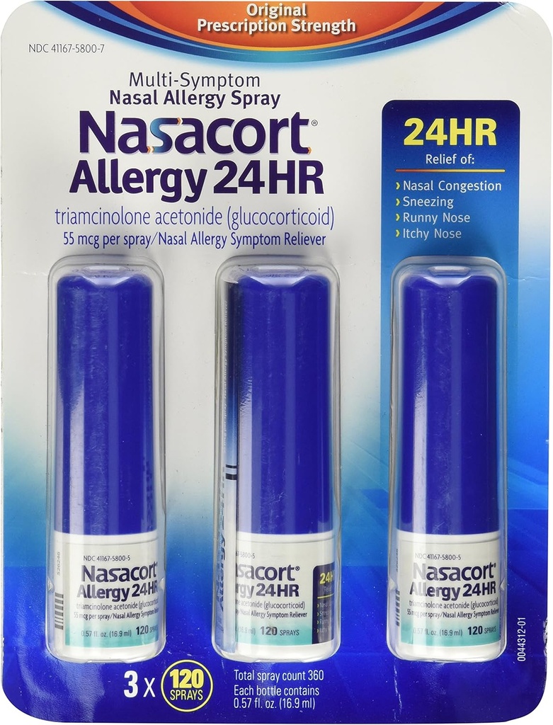 Nasactort Allergi 24 timer Non-Drip Nasal Spray (120 sprayer, 3 pk.)