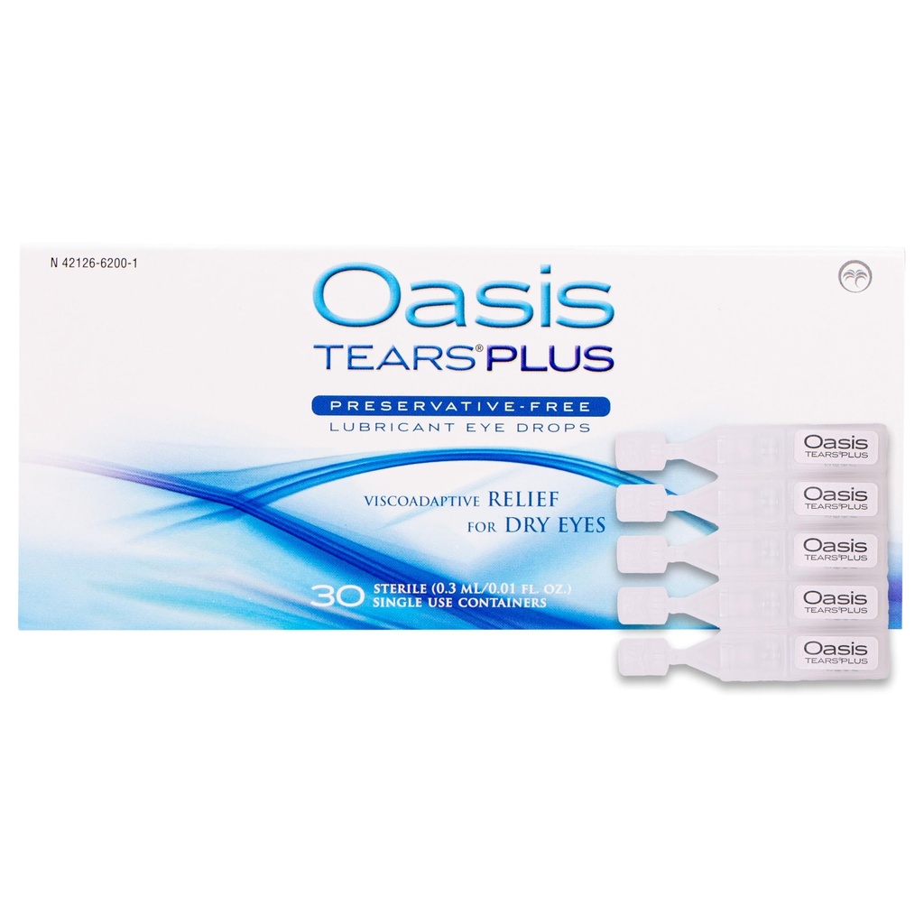 Oasis TEARS PLUS Preservativ-fri Lubricant øyedråper, 30 beholdere, 0.3 ML/0.01 FL OZ
