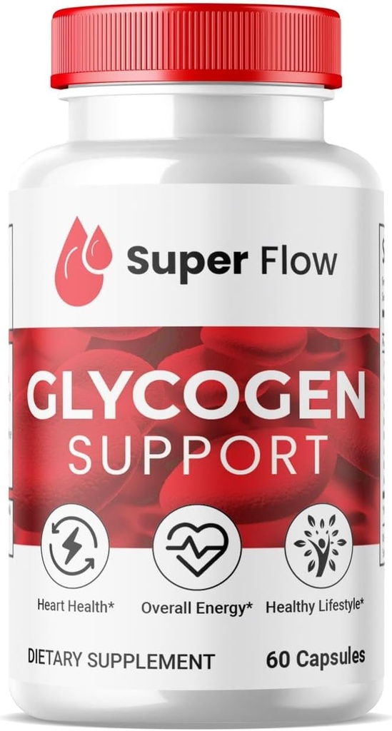 (1 pakke) Super Flow Glycogen, SuperFlow Glykogen støtte kapsler, Glyco Optimizer Formula, Naturlig blodfartøy renere, Premium Super Flow Glycogen støtte (60 kapsler)