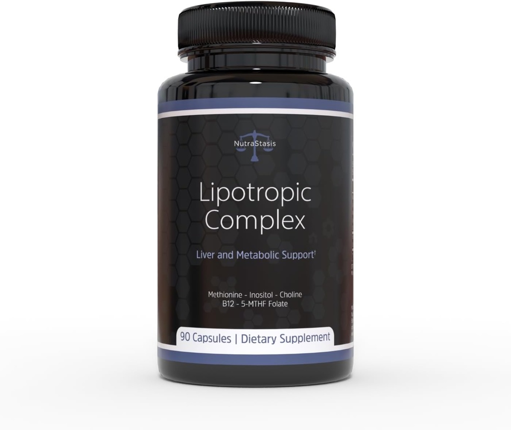 Lipotropic Complex MIC B12 - Metylert B12, B9, Inositol Choline Metionine - Lever støtte og detox, metabolisme støtte, vekttap, hormonbalanse