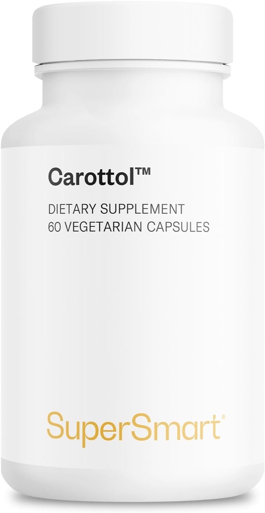 Supersmart - Carottol (Avanceret Formel) - Carotenoid Complex Supplement - med Beta Carotene, Lycopen, Lutein & Zeaxanthin | Ikke-GMO & Glutenfri - 60 Vegetariske kapsler