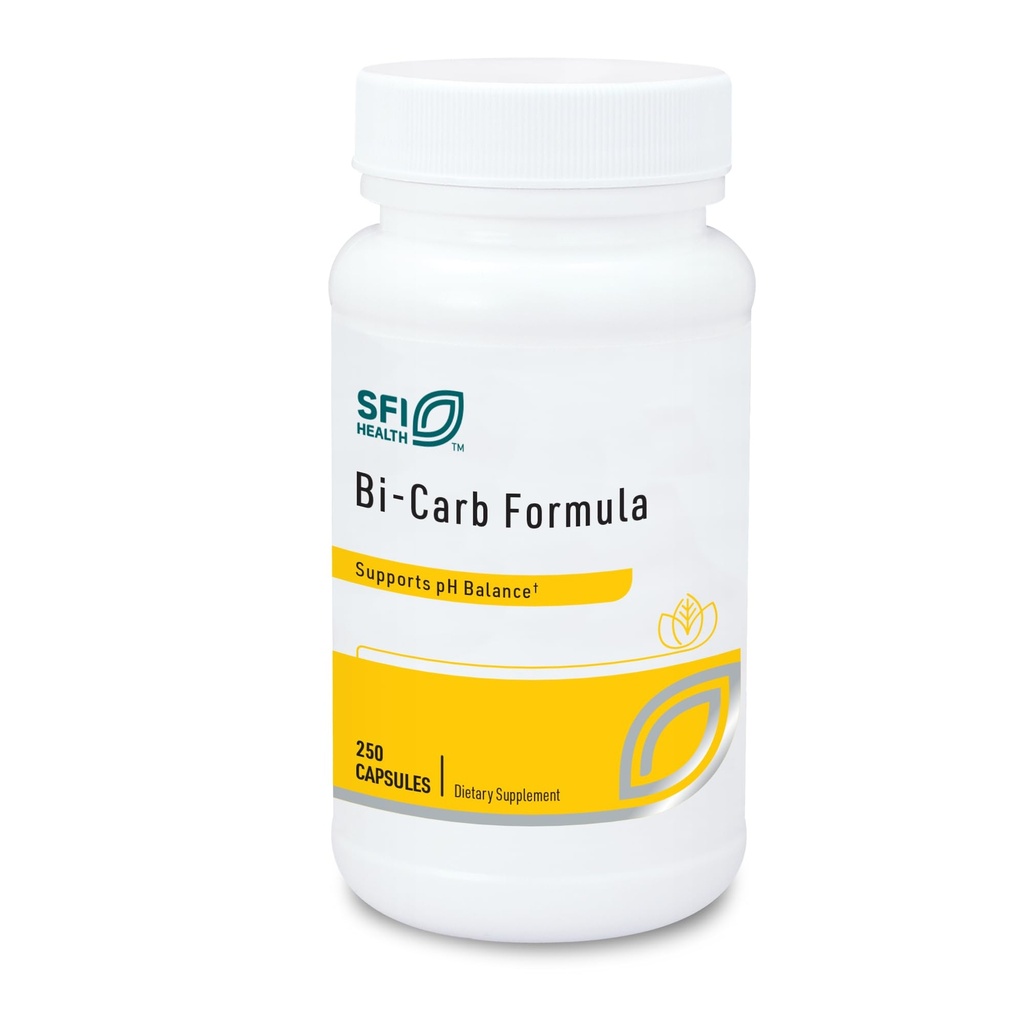 SFI Helse Natrium Bikarbonat & Kalium Bikarbonat Supplement - Nøkkelkomponenter Hjelpe opprettholde sunn pH (Acid/Base) Balance - Gastrointestinal støtte - Bi-Carb Formula (250 kapsler)