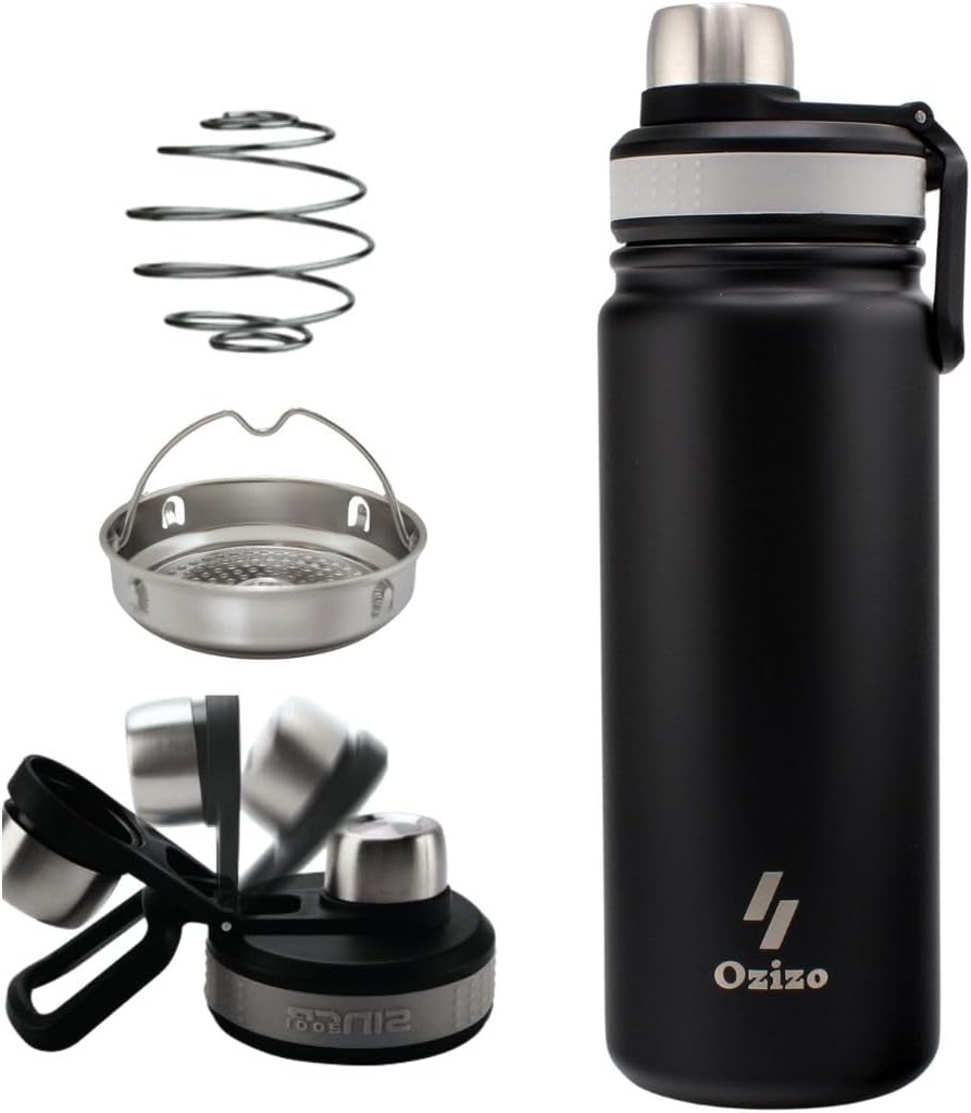 Ozizo 22 oz rustfritt stål protein Shaker flaske med filter og blanding ball