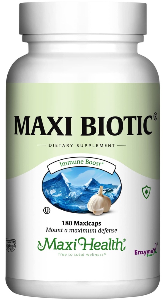 Maxi helse - Maxi Biotic Aged Whitelic Extract Kapsler (180 greve) | Kyolisk hvitløk Supplement med Spirulina, Echinacea, Oregano og Enzymax - naturlig antioksidant - velvære støtte