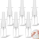 6 stk Clear Nasal Spray Flasker, 10ml tom Spray Flaske Påfyllbar Atomiser Små Mist Sprayers med Press Spray Head Plast Spray Container for essensielle oljer, sår Disinfectant