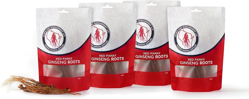 Dairyland Management LLC 16 oz Pack of Korean Panax Ginseng Root - Autentisk Panax Ginseng - Ikke-GMO, Glutenfri Ginseng Root - Bruk Ginseng i Soup, Te, Congee