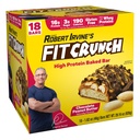 FITCRUNCH Snack størrelse Proteinbarer, 6-lags bakt bar, 3g sukker og myk kake kjerne (18 barer, peanut smør)