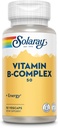 SOLARAY Vitamin B Complex 50 mg - Cellular Energy Vitaminer - Metabolisme og Nerve Helse Støtte med vitamin B12, vitamin B1, B6, Niacin, Folsyre, Biotin og andre B vitaminer - Vegan, 50 Vegkaps