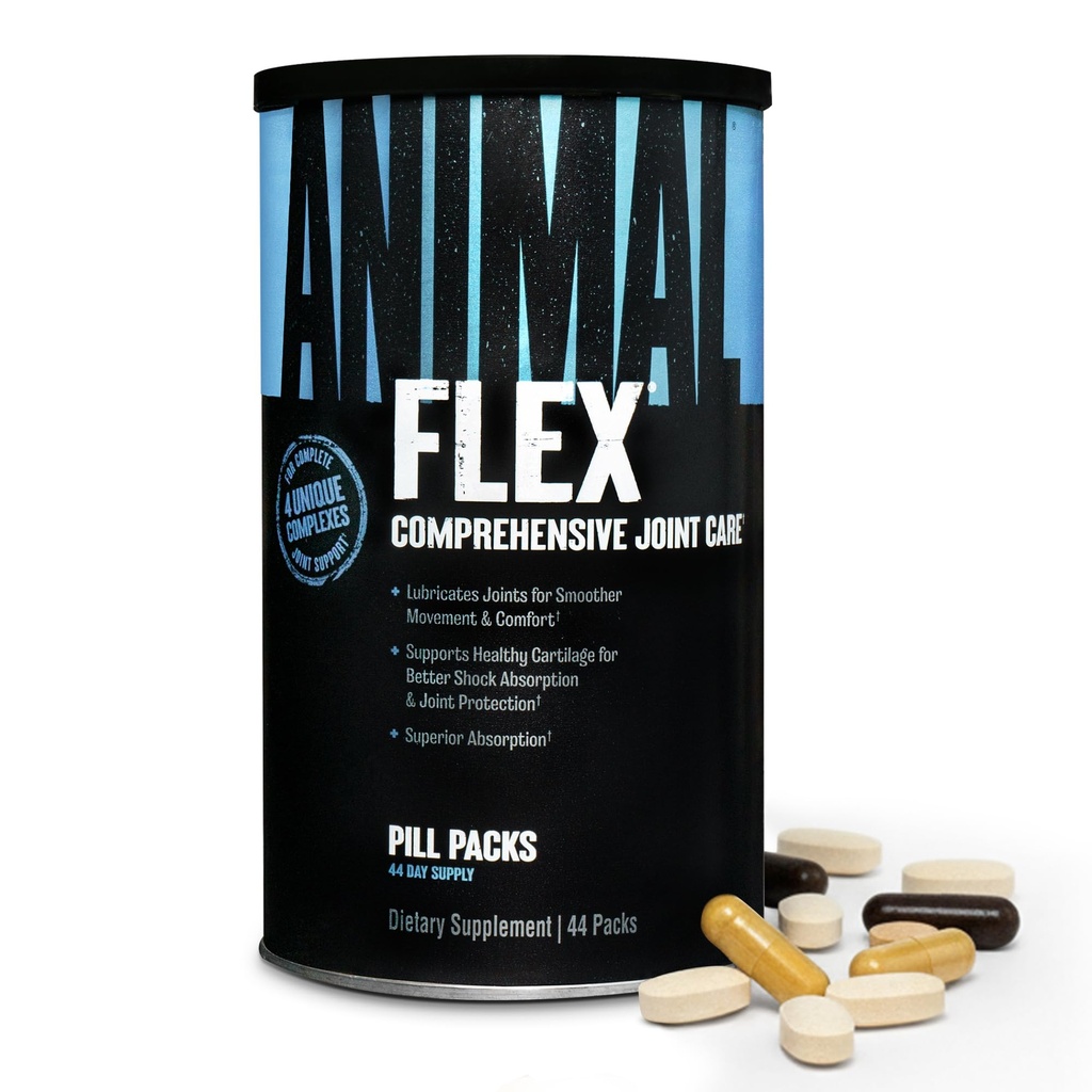 Animal Flex - Glukosamine Chondroitin Joint Supplement for kvinner og menn Discomfort med Turmeric, MSM, Boswellia for Cartilage, Felles helse, muskler, rygg, kne, skulder, og Hip, 44 Pakker