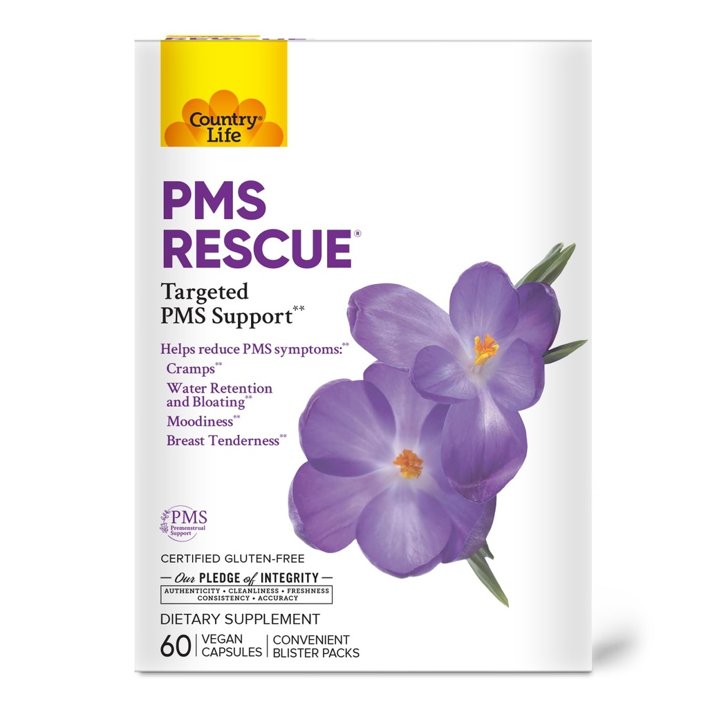 Country Life Kvinners PMS Rescue 60 VegCap