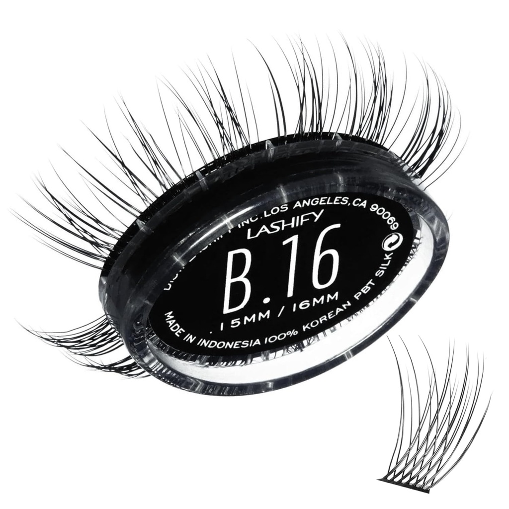Lashify Bold 16mm Gossamer Eyelash utvidelser Påfyll, svart, DIY Falske Lashes for et naturlig utseende