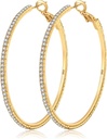 MOROTOLE 14K Gull Rhinestone Hoop øredobber - Mote Thin Big Hoops, Hypoallergenic, 20/30/40/50/60/70mm
