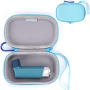 MGZNMTY Astma Inhaler Holder Case, lagring og reise Handy Inhaler Case for voksne og barn (ONLY Create) (Blue)