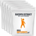 BulkSupplements.com Bacopa Extract pulver - Bacopa Monnieri Supplement, Bacopa pulver - Bacopa Supplements, Vegansk & Glutenfri, 500 mg per servering, 5kg (11 lbs) (Pack of 5)