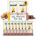 Send Barer Plantebaserte Vegan sunne proteinbarer, med grønne (Peanut Cacao Crunch, 8 Bars) - Bare ekte ingredienser, null tilsatt sukker, Glutenfri, Dairy-Free
