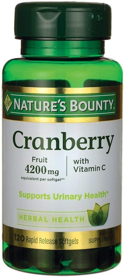 Natures Bounty Cranberry Frukt Plus vitamin C, 4200mg (120 Softgels)
