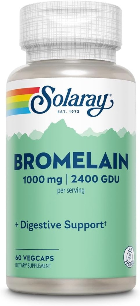 Solaray - Bromelain Extra Styrke 500 mg. - 60 Kapsler