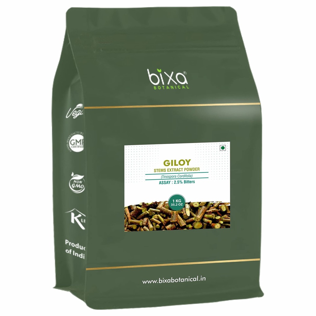 Bixa BOTANISK GILOY (GUDUCHI/TINOSPORA CORDIFOLIA) Tørrekstrakt - 2,5% Bitterness ved GRAVIMETRY (1KG (Pack of 1))