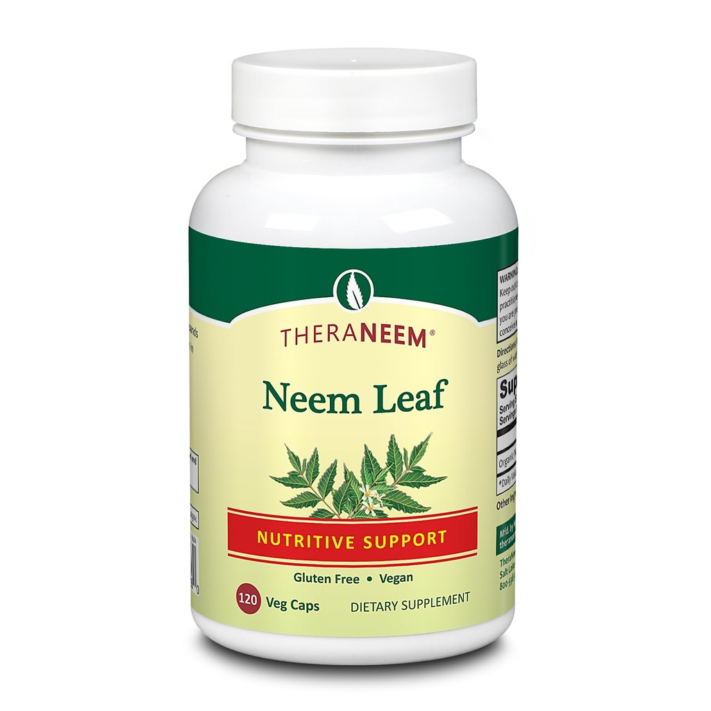 TheraneEM Neem Leaf Capsules - kraftig næringsstoff støtte med antioksidanter og mer - Vegansk, Glutenfri, 60 dagers garanti - 120 Services, 120 Vegkaps