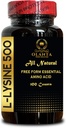 L-LYSINE 500 - Gratis Form Aminosyrer, L Lysinkompleks, Immunstøtte, Lip & Hud Helse Supplement, Support Hormone Regulation, L-Lysin Supplement - 1 Flaske 100 Teller