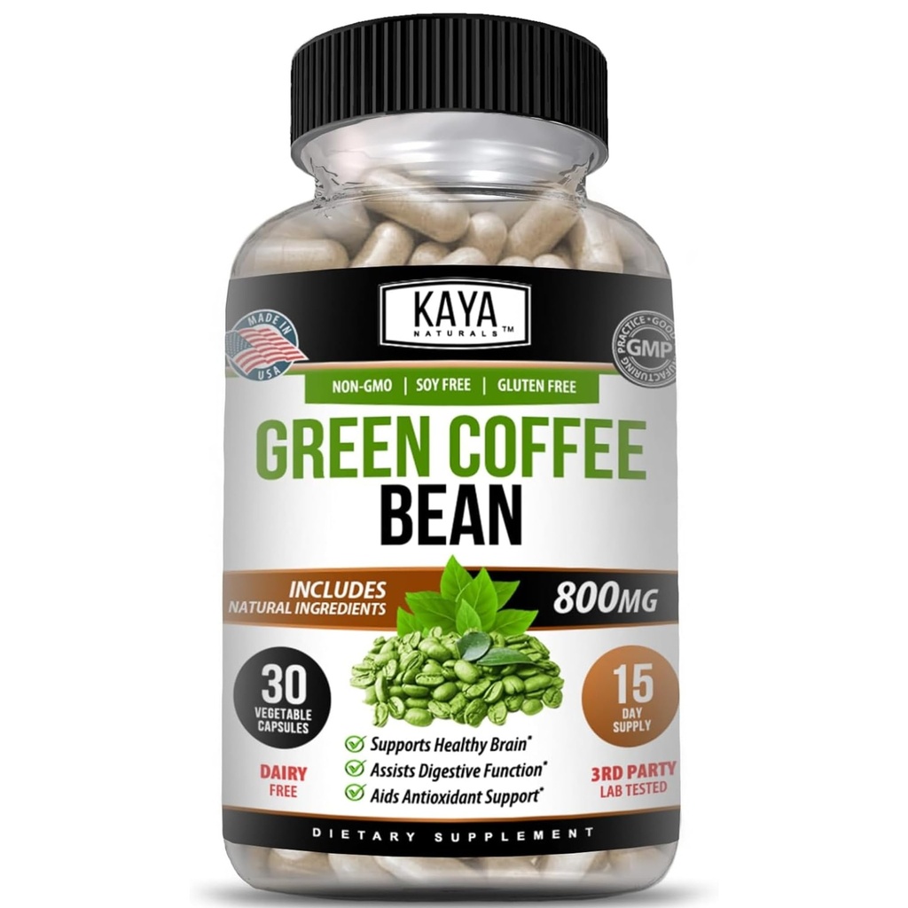Kaya Naturals Grønn Kaffebønne Ekstrakt - Ikke-GMO, Glutenfri Supplement (30 greve)