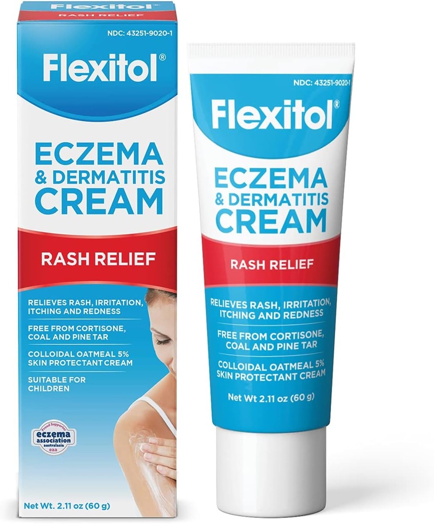 Flexitol Eczema & Dermatitis Cream - Steroid & Fragrance Gratis for sensitiv, irritert hud med 5% kolloidal havremel