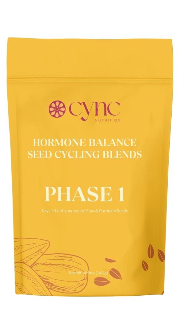 Organic Seed Sykling Kit | PMS PCOS og Endometriose Relief | Syklussynkronisering kit Soothe Cramps, Hormonal Acne, Mood Swings og generell PMS | PMDD Support | 100% Plant Basert | Progesteron Support