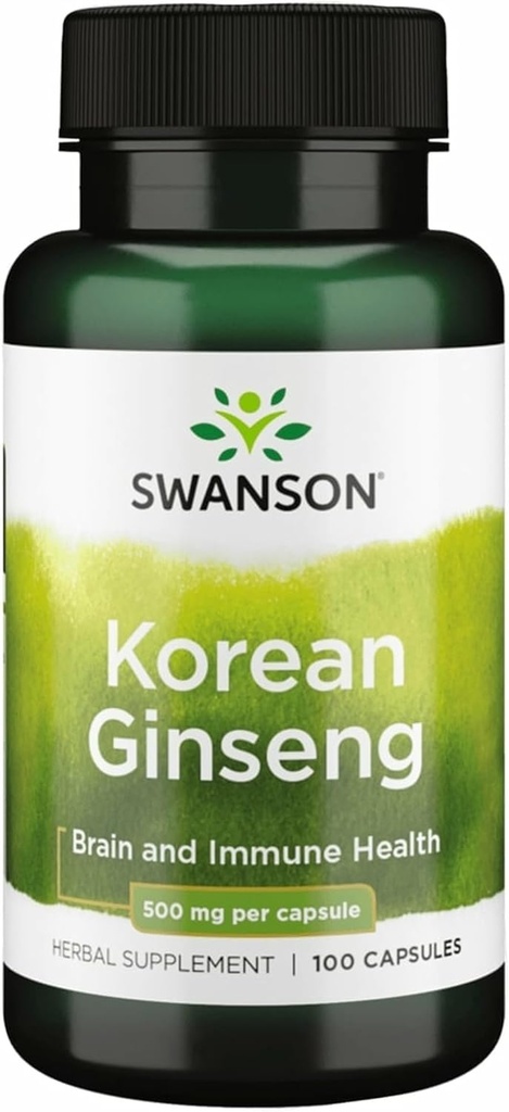 Swanson Korean Ginseng 500 Milligrams 100 kapsler