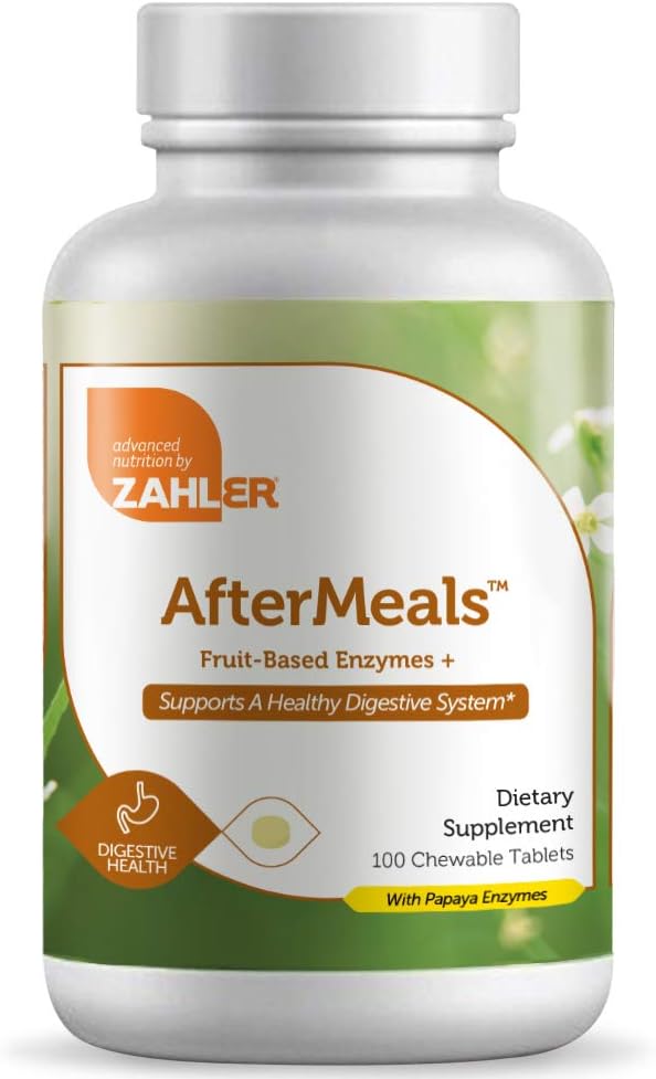 Zahler AfterMealsTM, fruktbaserte enzymer +, 100 Chewable Tabletter