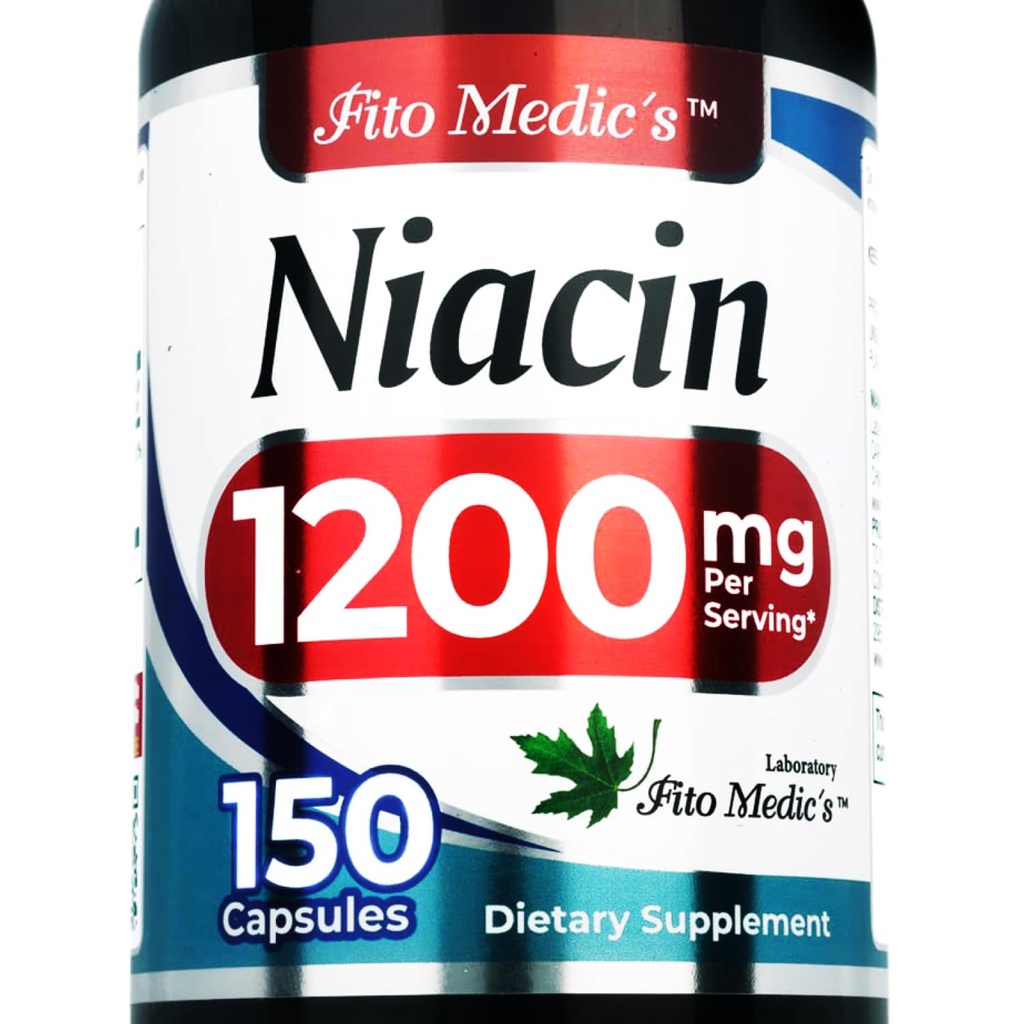 Lab - Niacin - Vitamin b3-1200 mg per servering, 150 kapsler av - vitamin b3 niacin - Ultra høy absorpsjon.