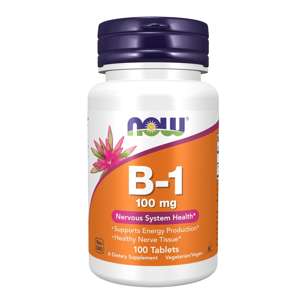NU Mattilskudd, vitamin B-1 100 mg, energiproduksjon*, nervesystem helse*, 100 tabletter