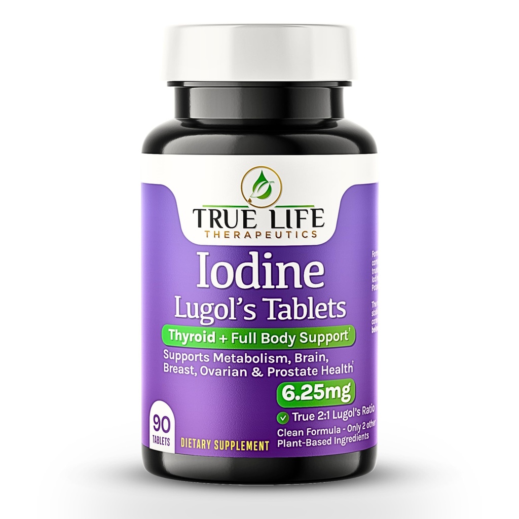 Lugols jodintabletter 6,25 mg – presise-Dose-thyroid og energi støtte – ingen harsh væske, stabil Kalium jodid supplement – 90 Ct, ikke-GMO, ingen konserverende midler