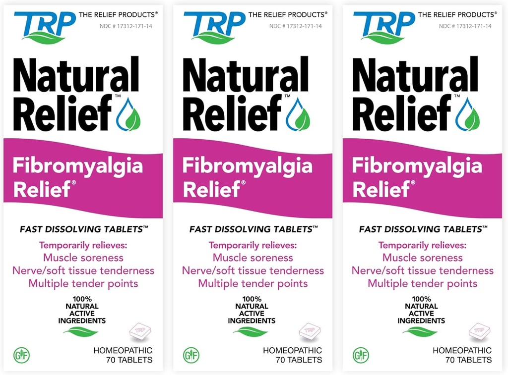 Fibromyalgi Relief for midlertidig lindring av muskelsorgsforstyrrelse Tenderness problemer med å bevege leddsmerter (3 pakke)