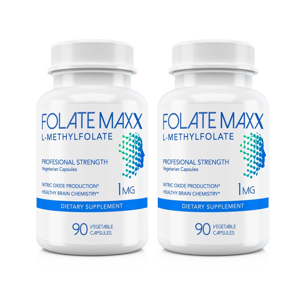 L-Metylfolat Supplement (1mg) - Profesjonell styrke med optimalt bioaktivt metylfolat - 5 MTHF - Ikke-GMO, Glutenfri, Sojafri, GMP - 180 Vegetariske ikke-flavorerte kapsler