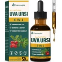 Uva Ursi Bearberry Natural Diuretic Drops, Urinal Helse & Nyre Cleanse Detox Herbal Supplement støtte UTI & vann bort, ekstrakt W / Dandelion Root Cranberry, alkoholfri tinktur.2oz