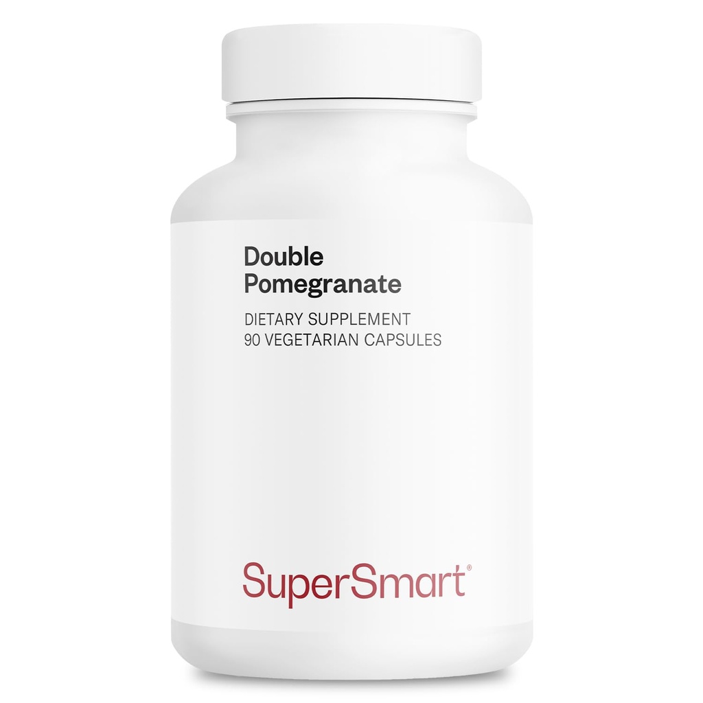 Supersmart - Dobbelt Pomegranat (høy styrke) - 90% Ellagic Acid & 40% Punicalagins - Pomegranat Extract Supplement - Avanserte Antioksidant | Ikke-GMO & Glutenfri - 90 Vegetariske kapsler