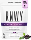 25g Acai protein + 5g kreatinpulver, vegansk plantebasert protein med digestive enzymer å bygge og gjenopprette, 21 serveringer